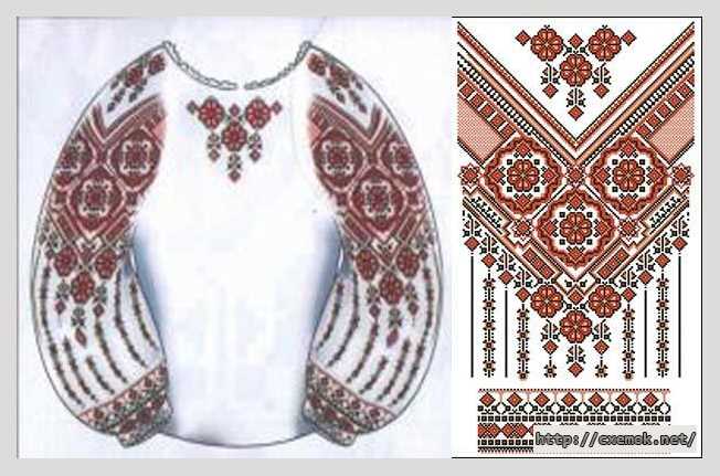Download embroidery patterns by cross-stitch  - Сорочка жіноча «подільські квіти»