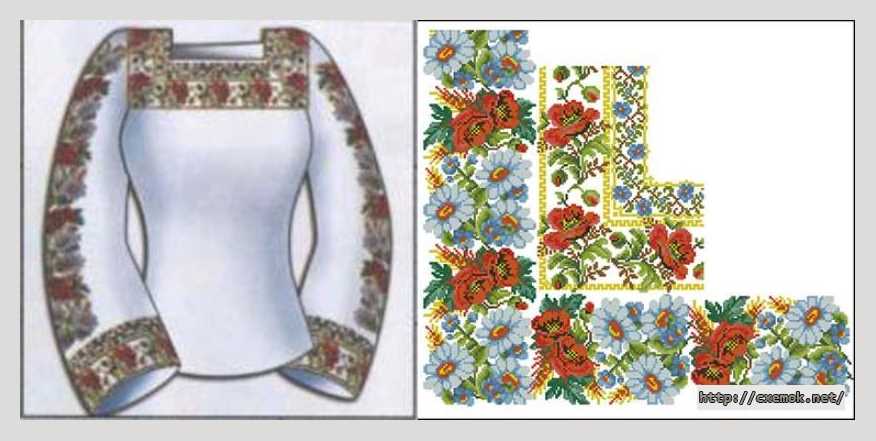 Download embroidery patterns by cross-stitch  - Сорочка жіноча «розквіт літа»