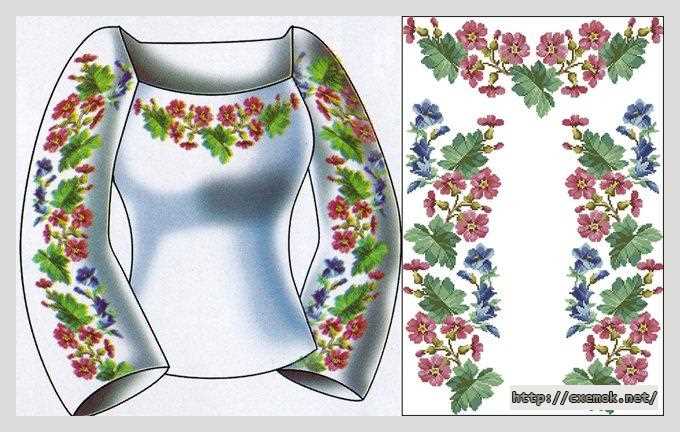Скачать схемы вышивки нитками / крестом  - Сорочка жіноча «квіткова симфонія»
