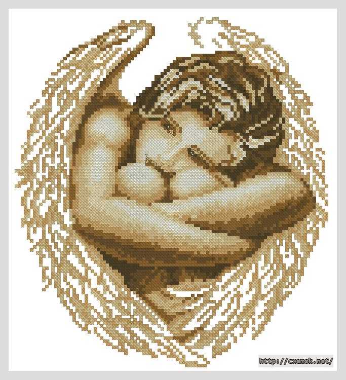 Download embroidery patterns by cross-stitch  - Ангел