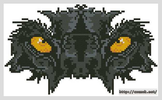 Download embroidery patterns by cross-stitch  - Глаза пантеры