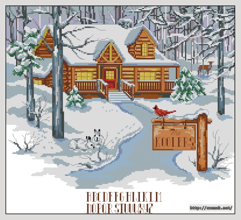 Download embroidery patterns by cross-stitch  - Cabin in the woods, author 