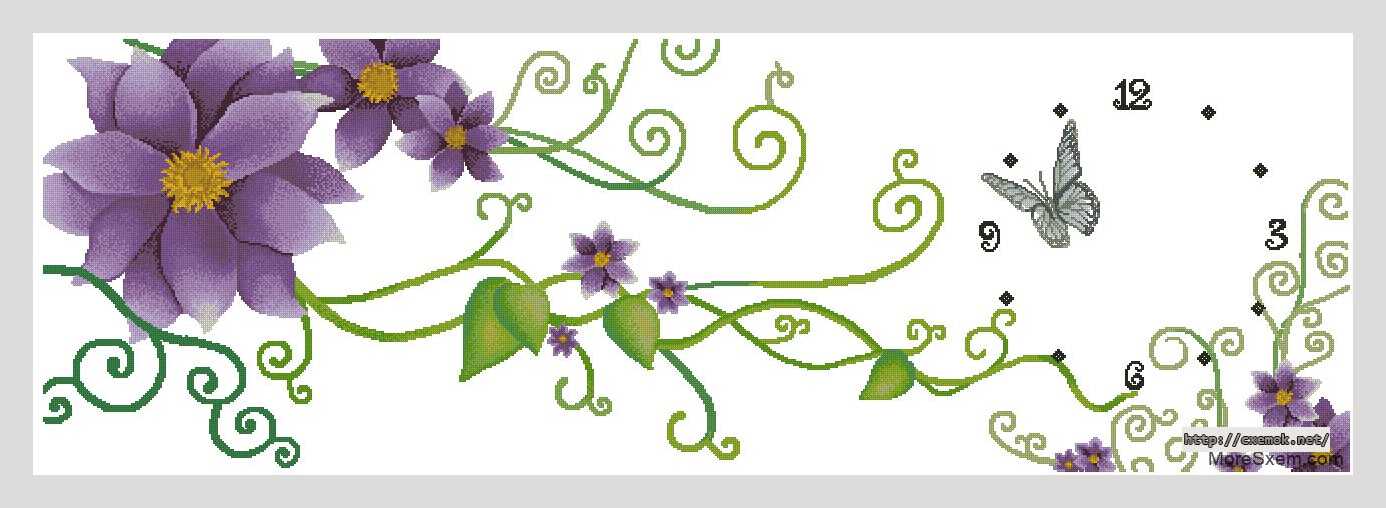 Download embroidery patterns by cross-stitch  - Лиловый триптих