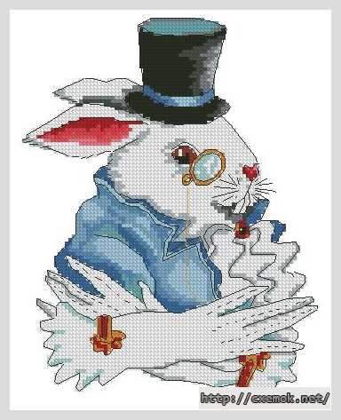 Завантажити схеми вишивки нитками / хрестом  - Белый кролик