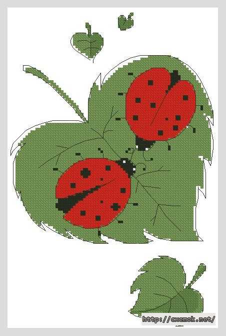 Download embroidery patterns by cross-stitch  - Божьи коровки