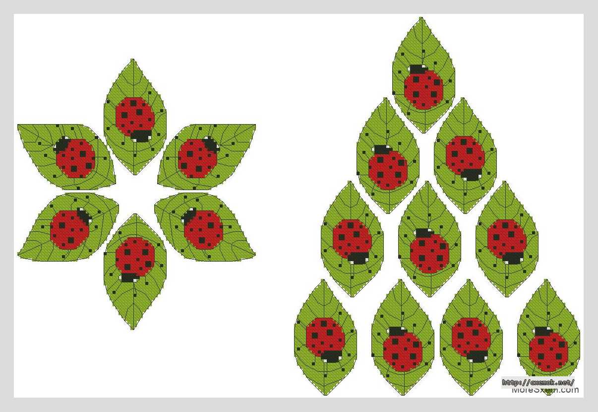Download embroidery patterns by cross-stitch  - Геометрия божьих коровок