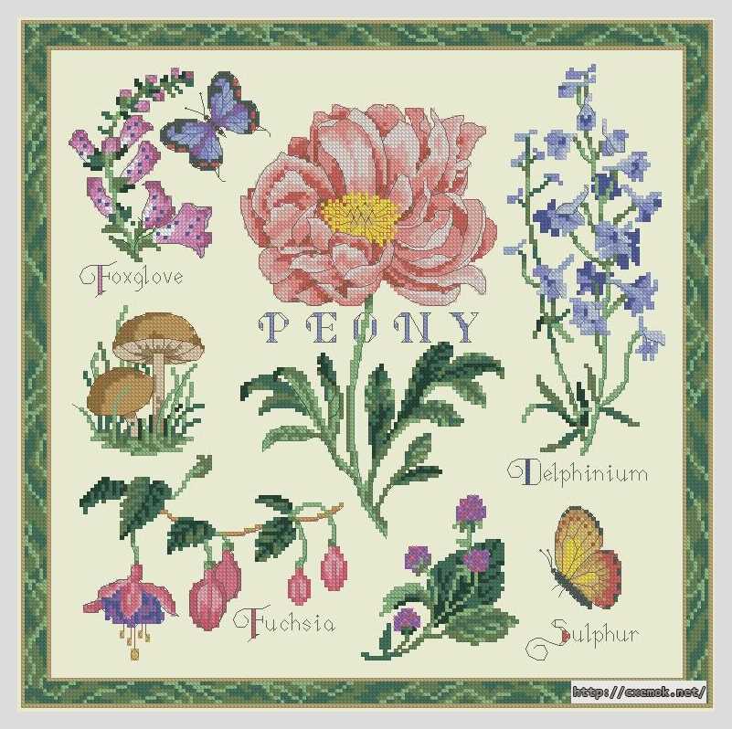 Download embroidery patterns by cross-stitch  - Цветочное попурри