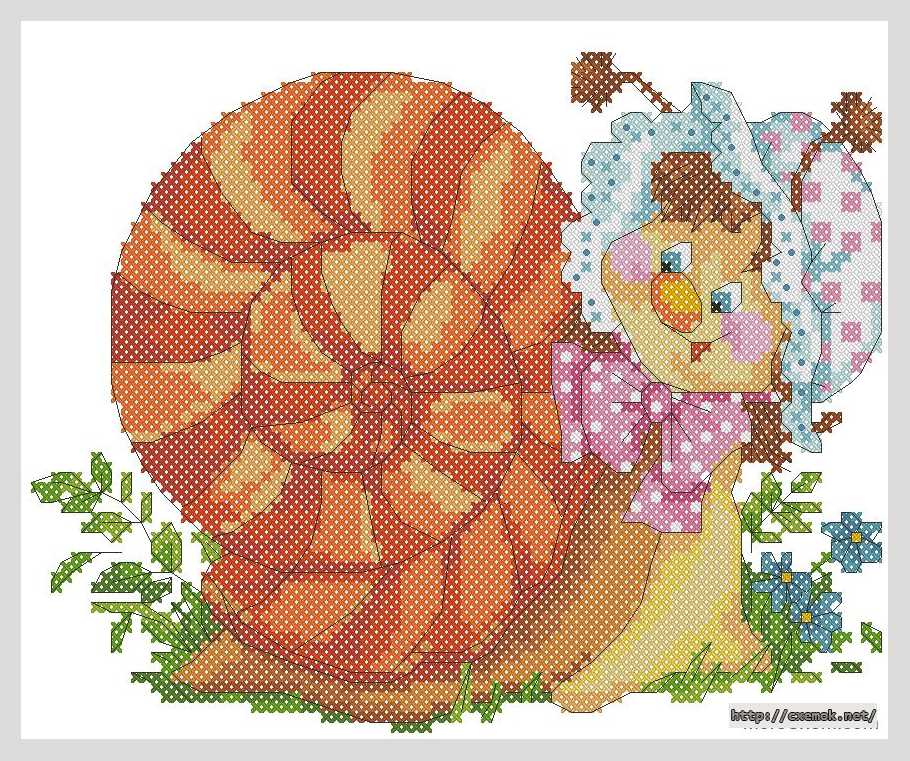 Download embroidery patterns by cross-stitch  - Улитка анастасия