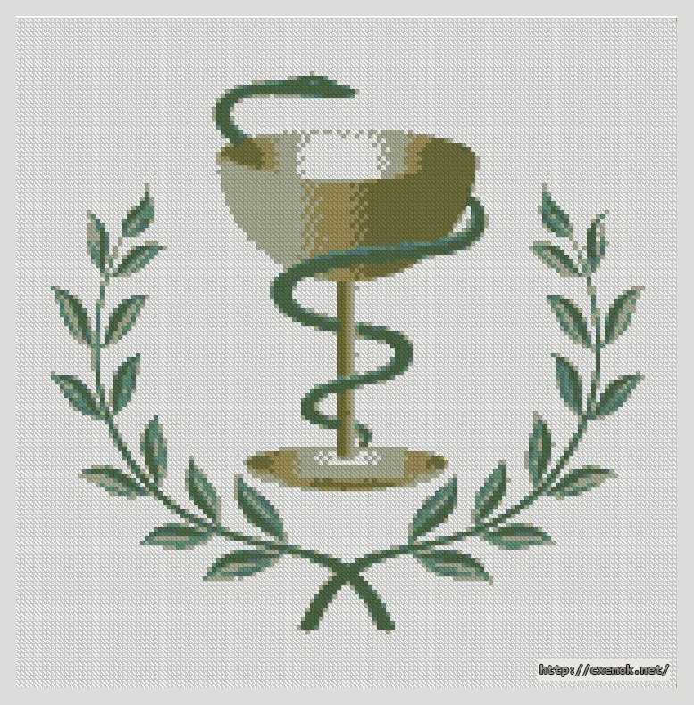 Download embroidery patterns by cross-stitch  - Медицинская эмблема