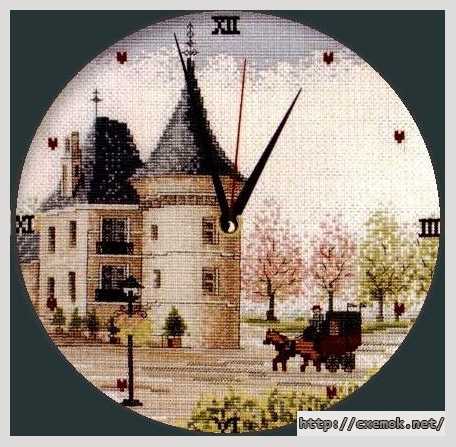 Download embroidery patterns by cross-stitch  - Часы «замок»