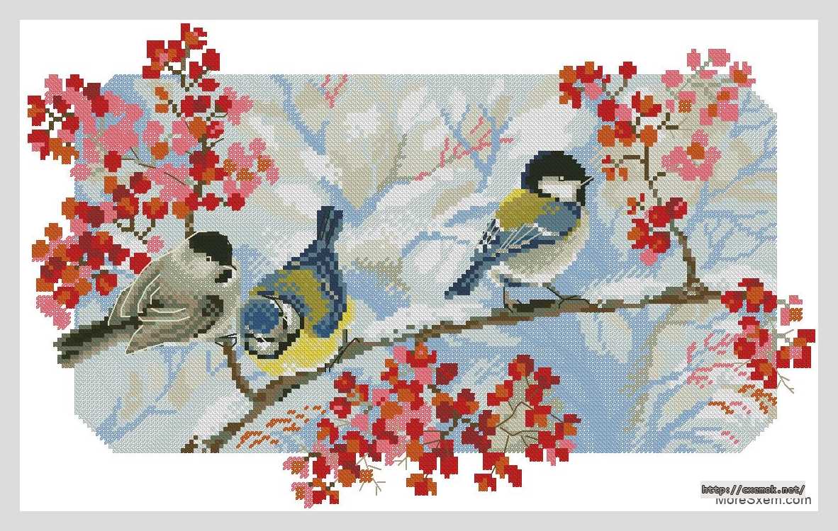 Download embroidery patterns by cross-stitch  - Зимний день