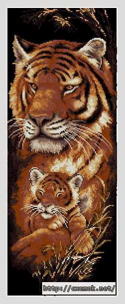 Download embroidery patterns by cross-stitch  - Тигрица
