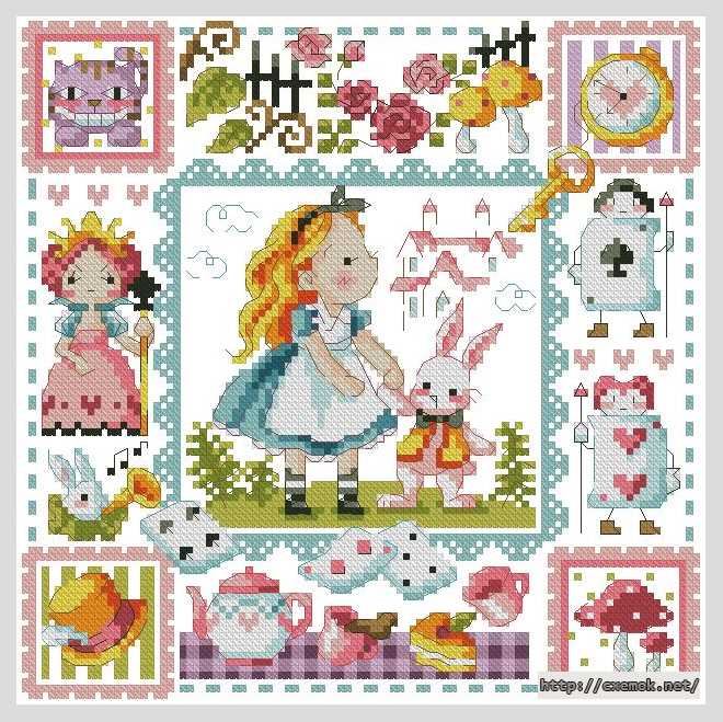 Download embroidery patterns by cross-stitch  - Девочка с зайчиком