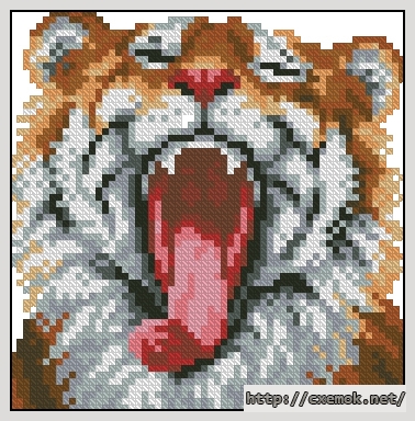 Download embroidery patterns by cross-stitch  - Рыжий тигренок, author 