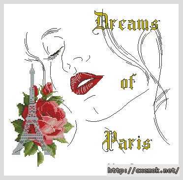 Скачать схему вышивки нитками Мечты о Париже