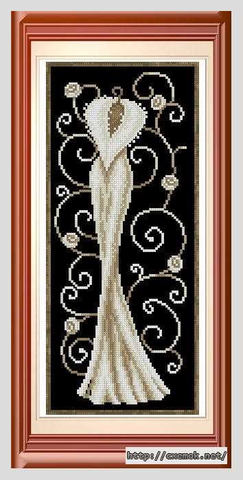 Download embroidery patterns by cross-stitch  - Белое платье