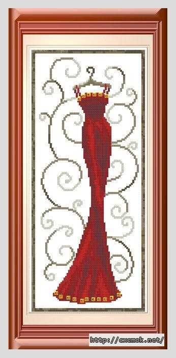 Download embroidery patterns by cross-stitch  - Красное платье