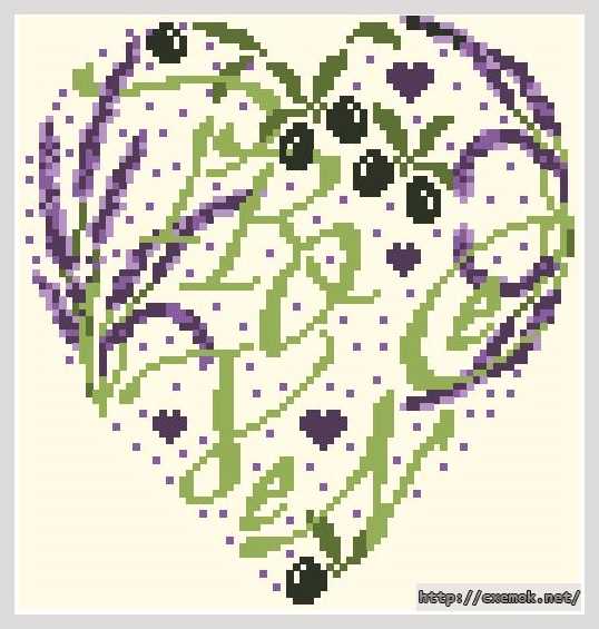 Download embroidery patterns by cross-stitch  - Сердце прованс