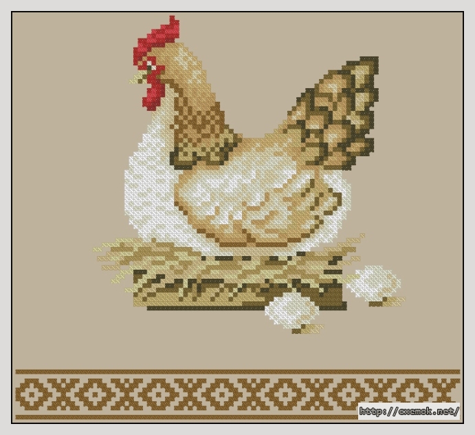 Download embroidery patterns by cross-stitch  - Курочка, author 