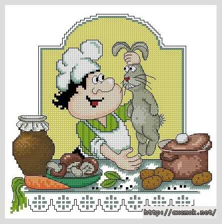 Download embroidery patterns by cross-stitch  - Заяц с грибами