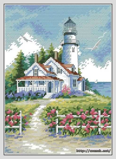 Download embroidery patterns by cross-stitch  - Живописный маяк