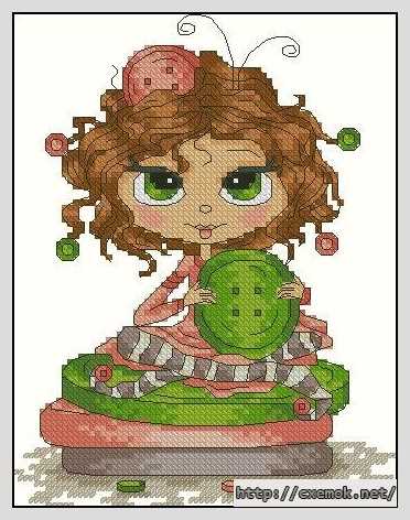 Download embroidery patterns by cross-stitch  - Фея пуговка