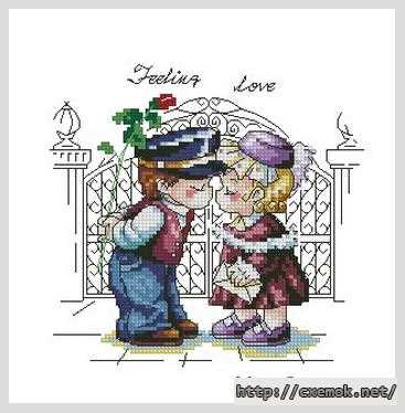 Download embroidery patterns by cross-stitch  - Чувство любви