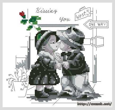 Download embroidery patterns by cross-stitch  - Целую тебя