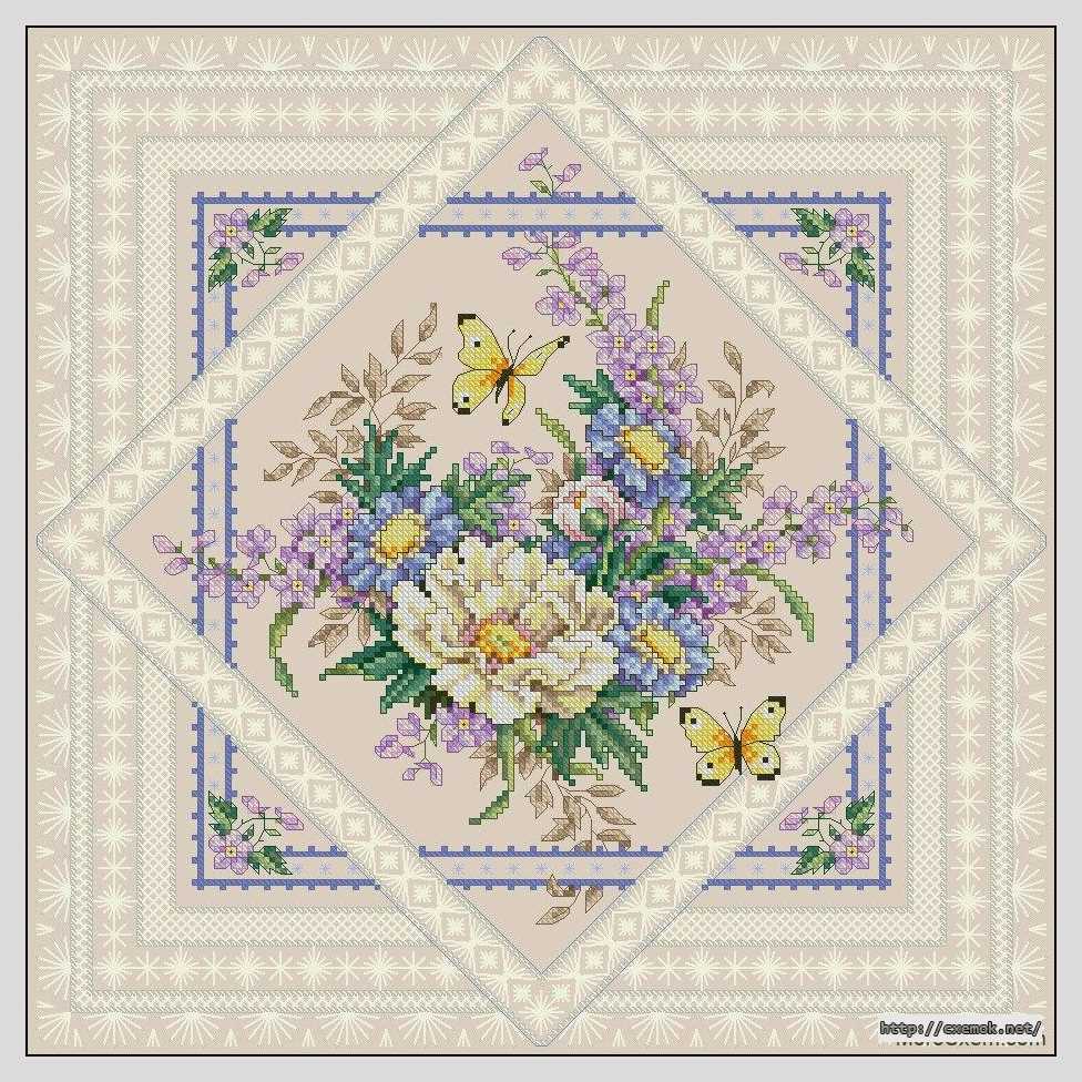 Download embroidery patterns by cross-stitch  - Цветы и кружева