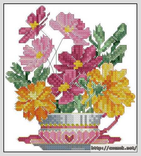 Download embroidery patterns by cross-stitch  - Октябрьский букет