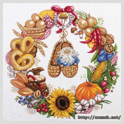 Download embroidery patterns by cross-stitch  - Венок изобилия