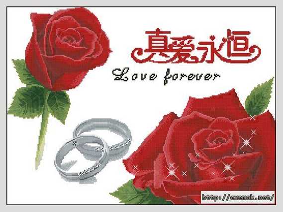 Download embroidery patterns by cross-stitch  - Love forever
