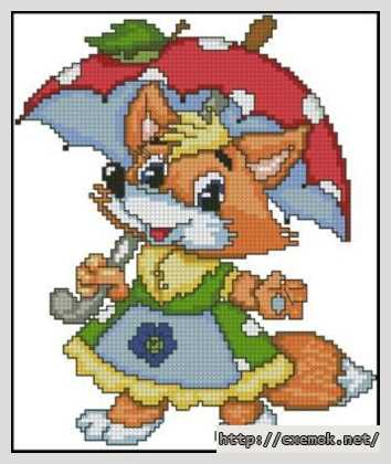 Download embroidery patterns by cross-stitch  - Лисичка-сестричка