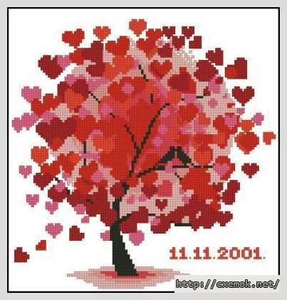 Download embroidery patterns by cross-stitch  - Красное дерево любви