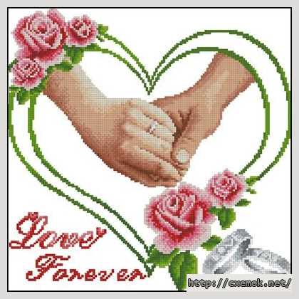 Download embroidery patterns by cross-stitch  - Свадебные мотивы — love forever