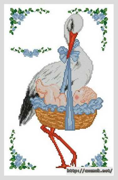 Download embroidery patterns by cross-stitch  - Аист (мальчик)