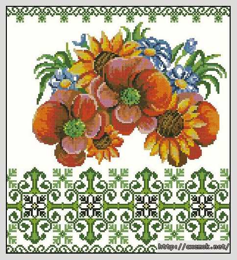 Download embroidery patterns by cross-stitch  - Польова фантазія