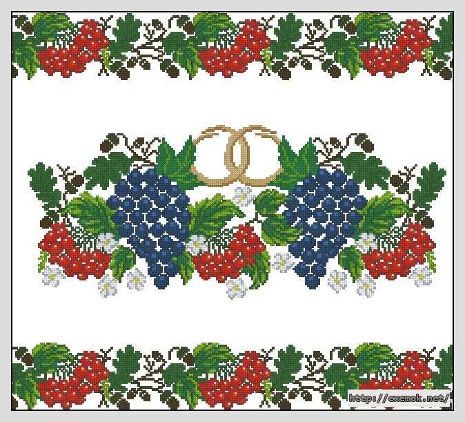 Download embroidery patterns by cross-stitch  - Калина і виноград