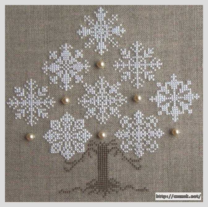 Скачать схемы вышивки нитками / крестом  - Дерево из снежинок