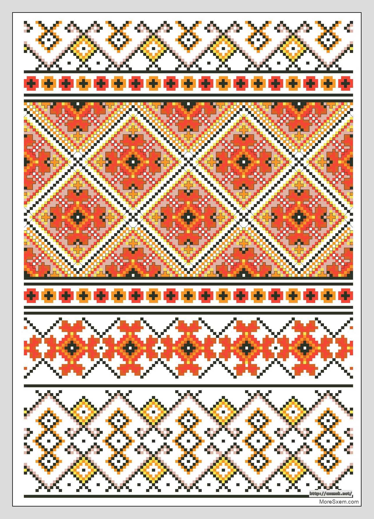 Download embroidery patterns by cross-stitch  - Узор для рушныка