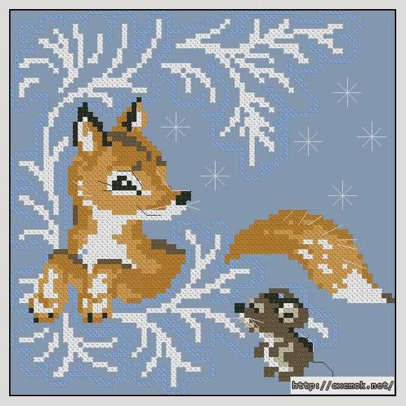 Download embroidery patterns by cross-stitch  - Лисичка
