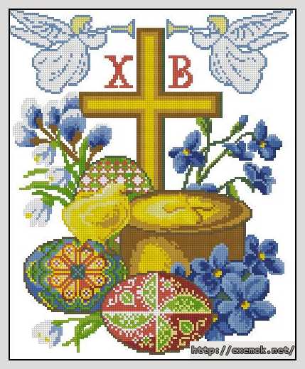 Download embroidery patterns by cross-stitch  - Воскресение