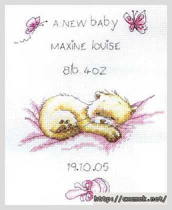 Download embroidery patterns by cross-stitch  - Рождение (девочка)