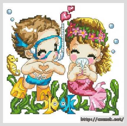 Download embroidery patterns by cross-stitch  - Под водой