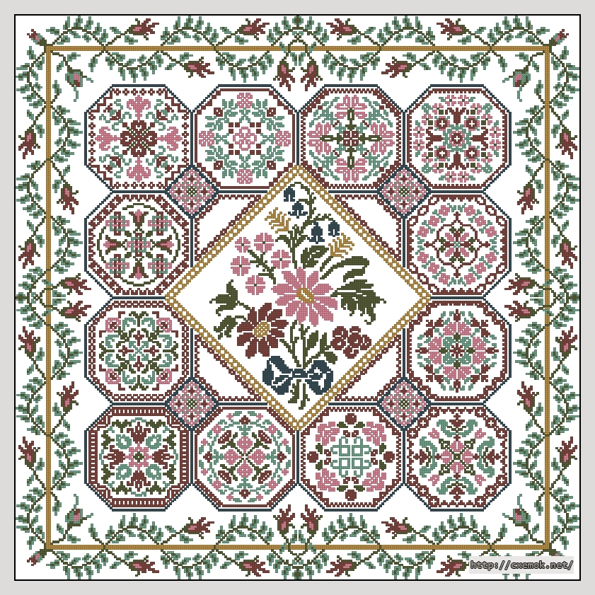 Download embroidery patterns by cross-stitch  - Flower patch, author 