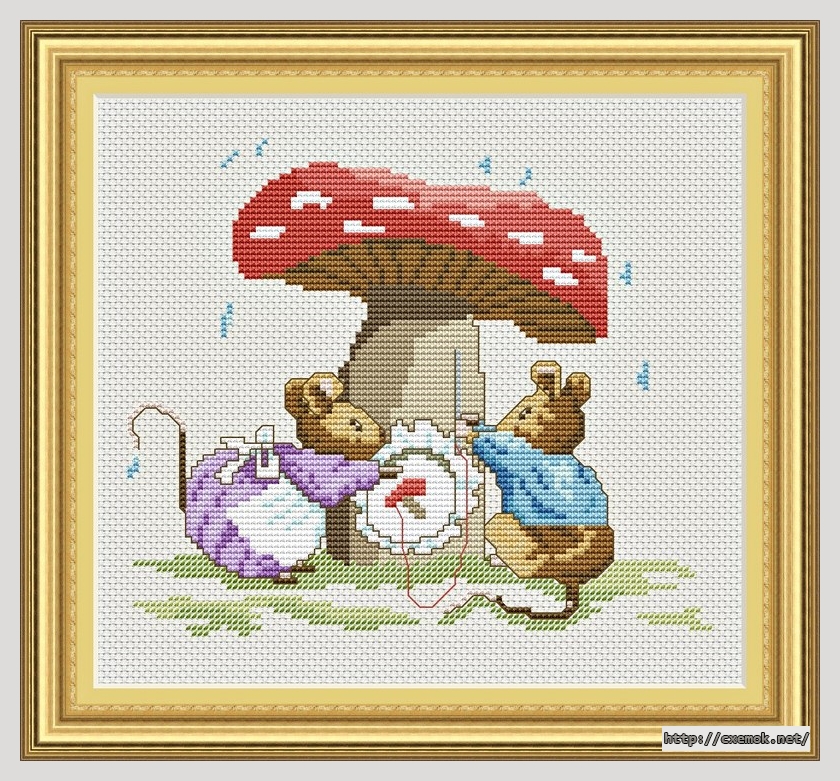 Download embroidery patterns by cross-stitch  - Rainy days