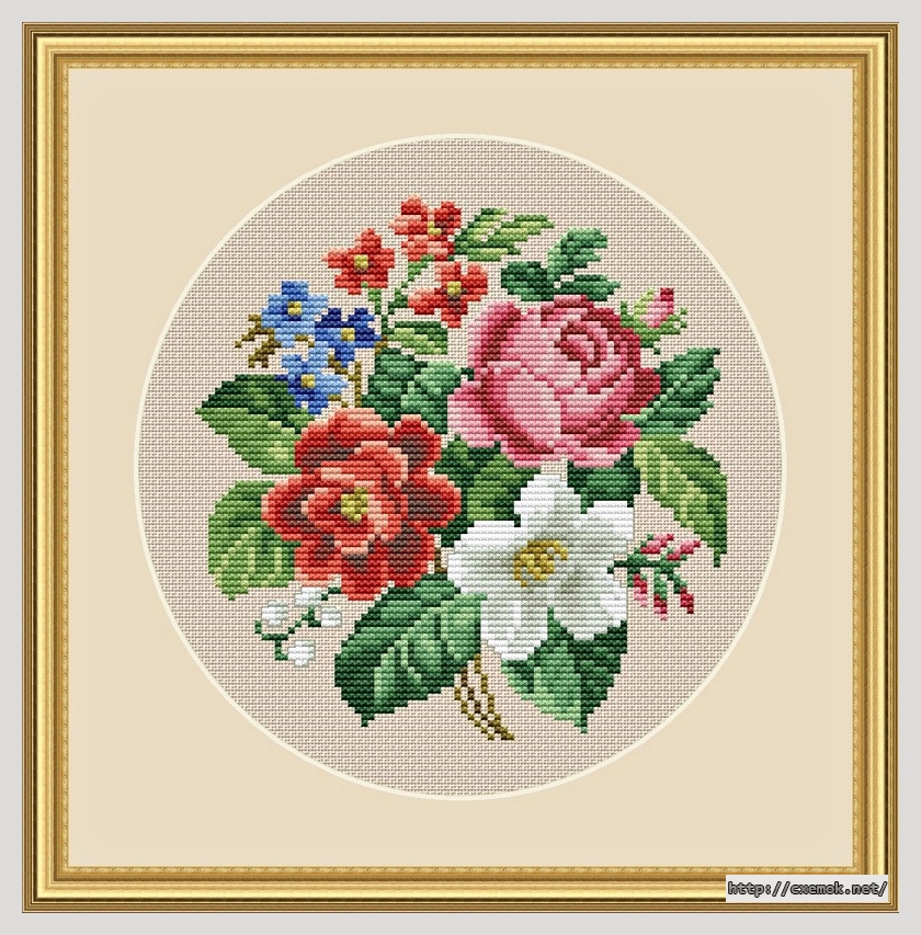 Download embroidery patterns by cross-stitch  - Summer bouquet