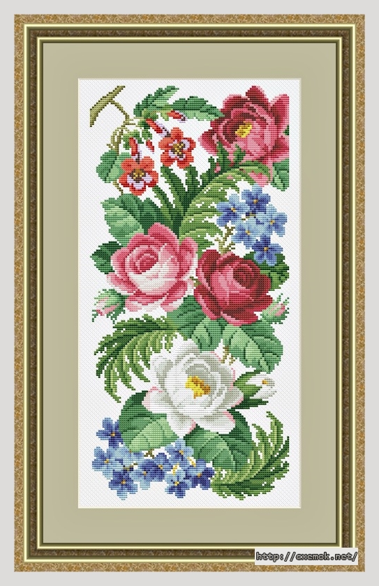 Завантажити схеми вишивки нитками / хрестом  - Tapestry rose, автор 