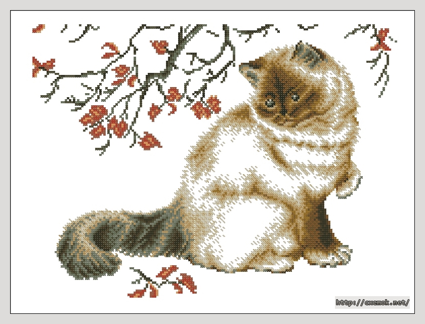 Download embroidery patterns by cross-stitch  - Задумчивый кот, author 