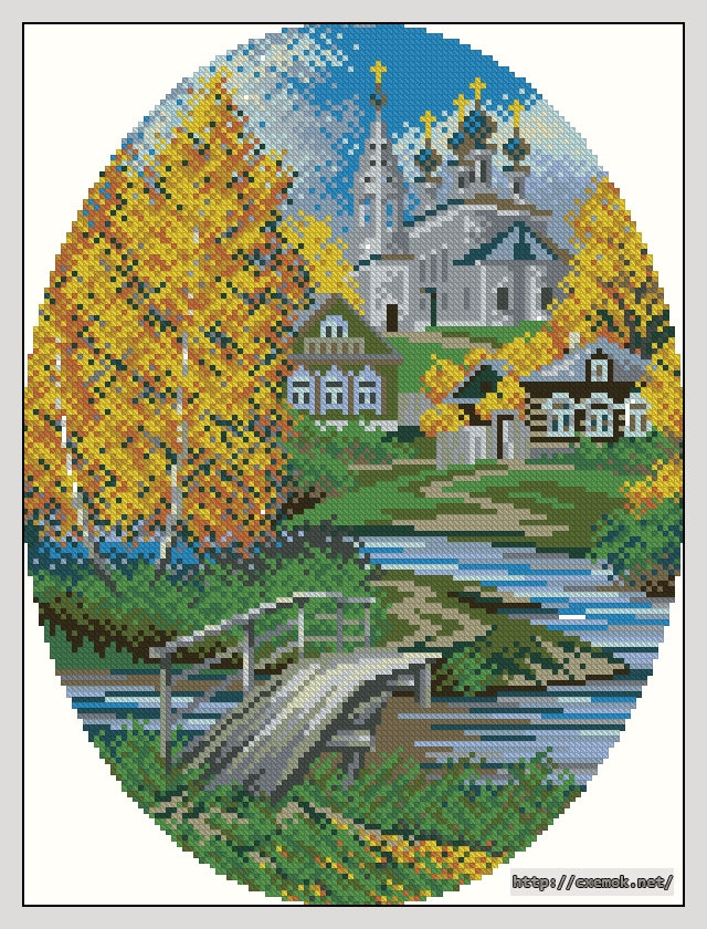 Download embroidery patterns by cross-stitch  - Осенний мостик, author 